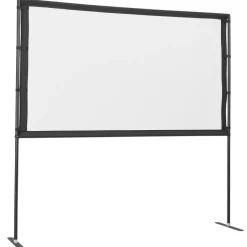 VEVOR Projector Screen with Stand, 80 Inch 160° Wide Angle Indoor Outdoor Projection Screen, 16:9 4K HD Wrinkleless Portable Dual-Stand Screens with Carry Bag, for Movie Home Theater Presentation