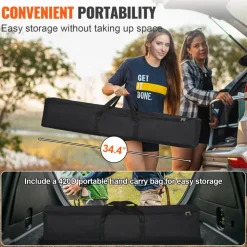 VEVOR Projector Screen with Stand, 120 inch 16:9 4K 1080 HD Outdoor Movie Screen with Stand, Wrinkle-Free Projection Screen with Tripods and Carry Bag, for Home Theater Cinema Backyard Movie Night