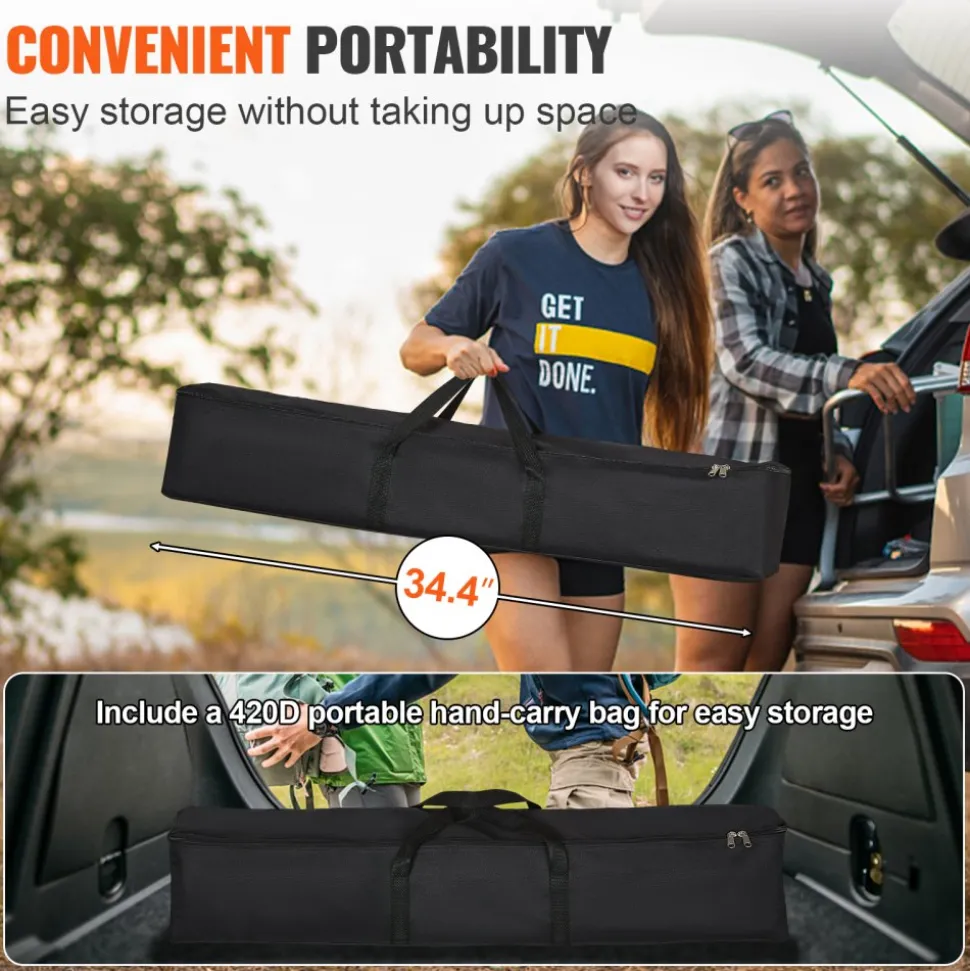 VEVOR Projector Screen with Stand, 120 inch 16:9 4K 1080 HD Outdoor Movie Screen with Stand, Wrinkle-Free Projection Screen with Tripods and Carry Bag, for Home Theater Cinema Backyard Movie Night