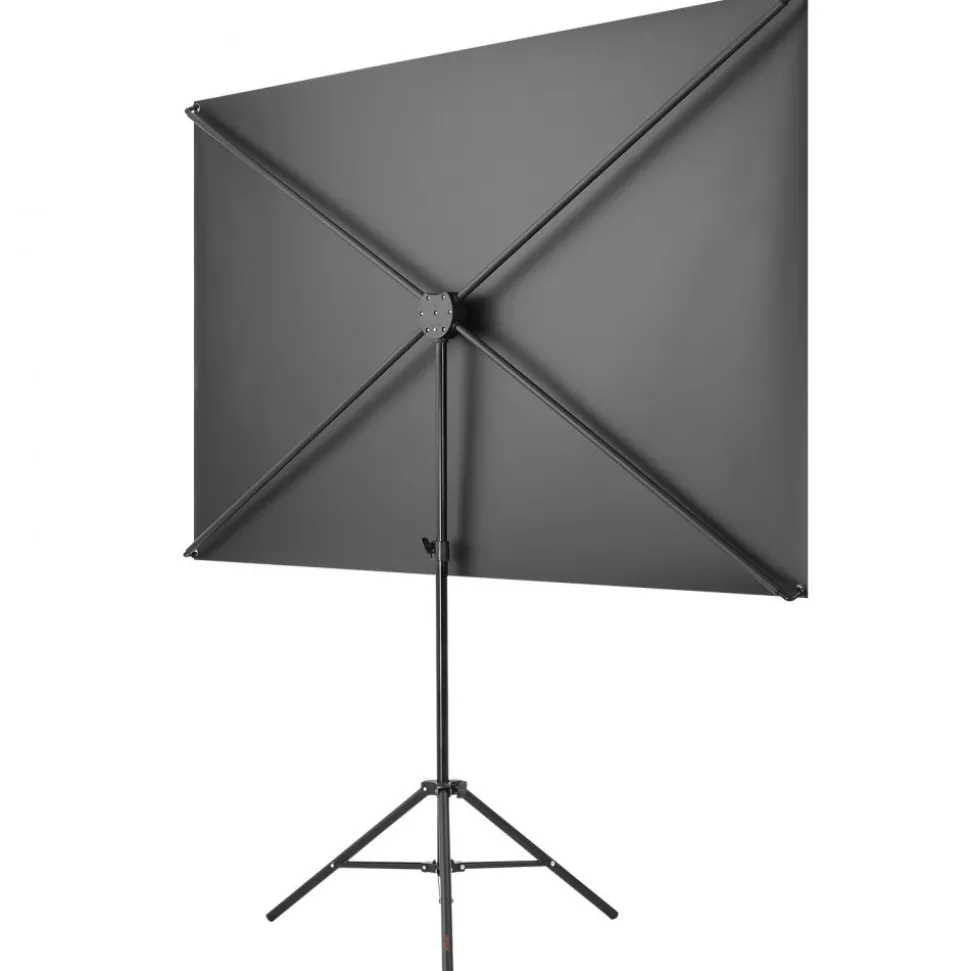 VEVOR Projector Screen with Stand, 100 Inch 160° Wide Angle Indoor Outdoor Projection Screen, 16:9 4K HD Wrinkleless Portable Dual-Tripod Screens with Carry Bag, for Movie Home Theater Presentation
