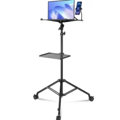 VEVOR Projector Stand with Wheels, Laptop Stand Tripod Adjustable Height from 31.3 to 67.3