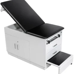 VEVOR Pro Medical Exam Table, Medical Examination Bed with Adjustable Backrest, Physical Therapy Exam Table with Locking Cabinet, 2 Drawers, Paper Roll Dispenser, Step Stool & Leg Rest, 500LBS Loading