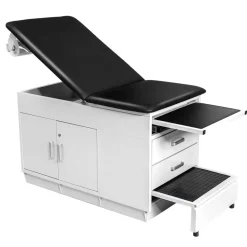 VEVOR Pro Medical Exam Table, Medical Examination Bed with Adjustable Backrest, Physical Therapy Exam Table with Locking Cabinet, 2 Drawers, Paper Roll Dispenser, Step Stool & Leg Rest, 500LBS Loading