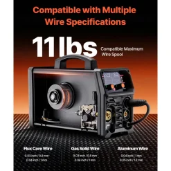 VEVOR Pro MIG Welder, 200A Pluse Mig Welding Machine, 5-in-1 Multi-Functional Welder Machine MIG Pluse/Gas MIG/Flux Core MIG/Stick/Lift TIG, 110V/220V Dual Voltage Aluminum Mig Welder with LCD Display