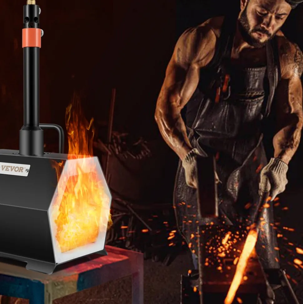 VEVOR Propane Forge Portable, Single Burner Tool and Knife Making, Large Capacity Blacksmith Farrier Forges, Mini Furnace Blacksmithing, Gas Forging Tools and Equipment, Complete Kit