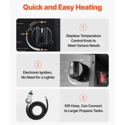 VEVOR Propane Heater, 100000BTU Forced Air Propane Heater with Stepless Temp Settings & security Protection, Portable Garage/Shop Barrel Heater for Garages, Job Sites,Indoor/Outdoor