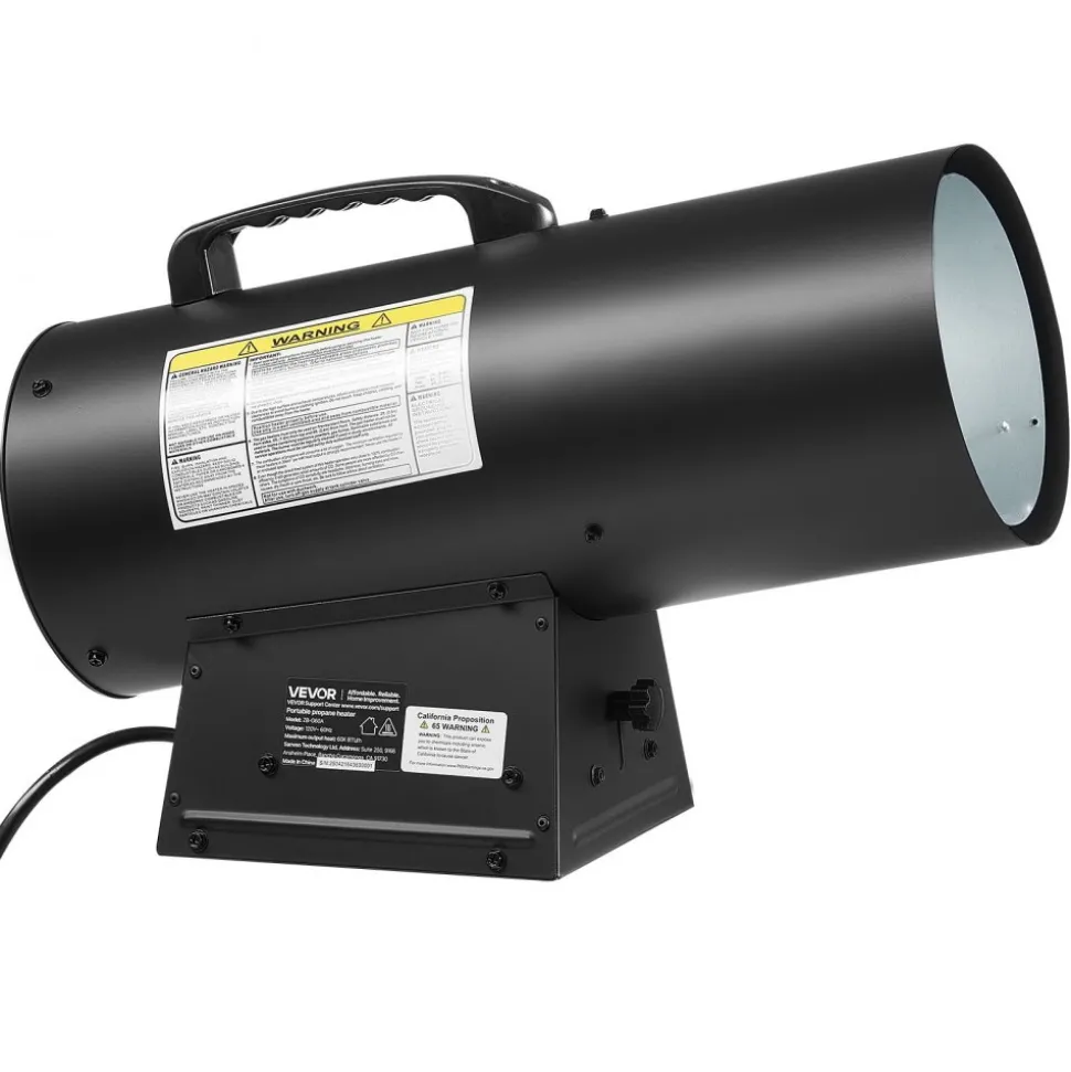 VEVOR Propane Heater, 60000BTU Forced Air Propane Heater with Stepless Temp Settings & security Protection, Portable Garage/Shop Barrel Heater for Garages, Job Sites,Indoor/Outdoor