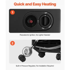 VEVOR Propane Heater, 6000 to 18000 BTU Propane Cabinet Heater with 3 Modes Temp Settings & Tip-over Protection, Garage Radiator Heat up to 450 Sq.Ft, for Camping,Garage, Patio,Indoor/Outdoor