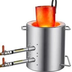 VEVOR Propane Melting Furnace Kit, 12KG Large Capacity Foundry Home Kilns,Stainless Steel Smelter, Blacksmithing Forge with Crucible an Tongs Kiln, For Metal Scrap Recycle, Gold Copper Silver Casting