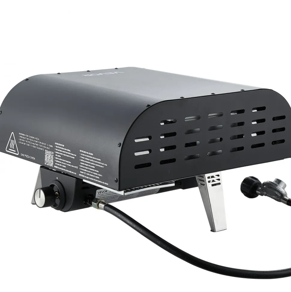 VEVOR Propane Outdoor Pizza Oven, 12 Inch Gas Pizza Maker, Portable Pizza-Cooker with Thickened Pizza-Stone, Carry Bag, Pizza-Oven for Outside Backyard Patio Camping, Black