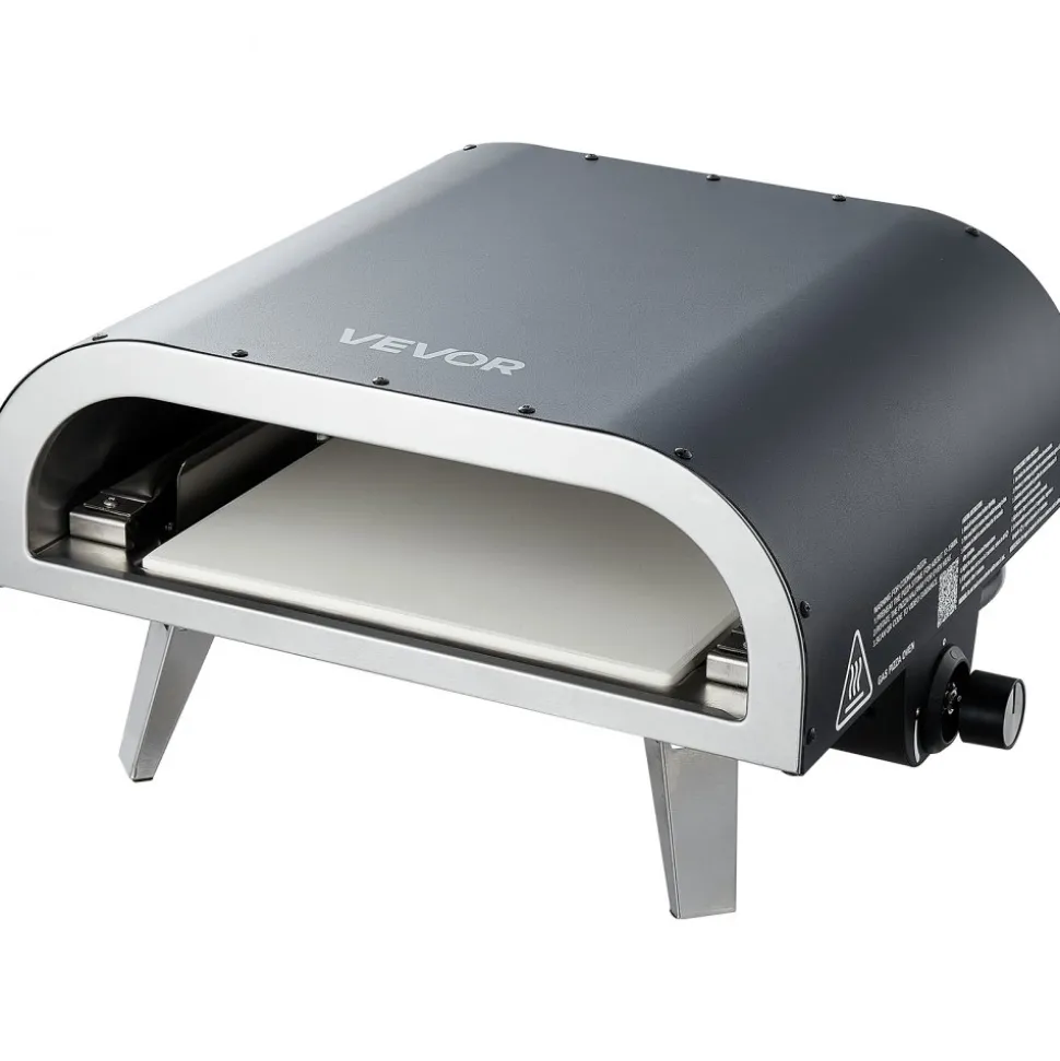 VEVOR Propane Outdoor Pizza Oven, 12 Inch Gas Pizza Maker, Portable Pizza-Cooker with Thickened Pizza-Stone, Carry Bag, Pizza-Oven for Outside Backyard Patio Camping, Black