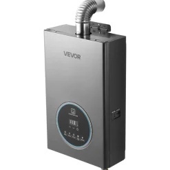 VEVOR Propane Tankless Water Heater, 4.3Gal Indoor 100000 BTU Instant Hot Water Heater, Smart Temperature Control & Clear LED Display & Multiple Security Protections for Whole House, Silver Gray