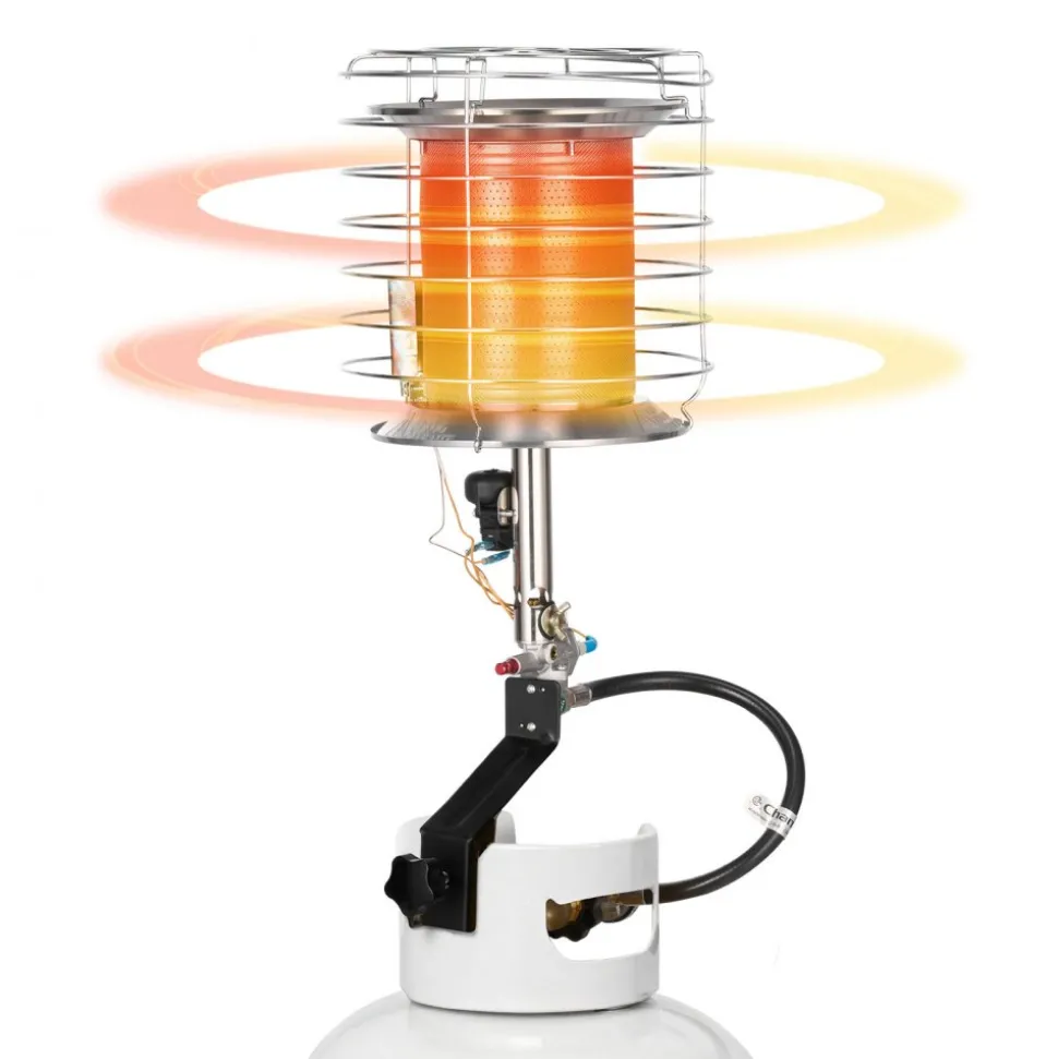 VEVOR Propane Tank Top Heater, 42000 BTU Rapid Heating 360-Degree Infrared Radiant Tank Top Gas Heater, Stepless Temperature Adjustment for Ice Fishing/ Hunting/Outdoor Work, Single Burner