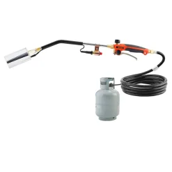 VEVOR Propane Torch Weed Burner, High Output 1,800,000 BTU with 10 ft Hose, Heavy Duty Blow Torch with Adjustable Flame and Turbo Trigger Push Button Igniter, Flamethrower Kit for Garden Ice Snow Road