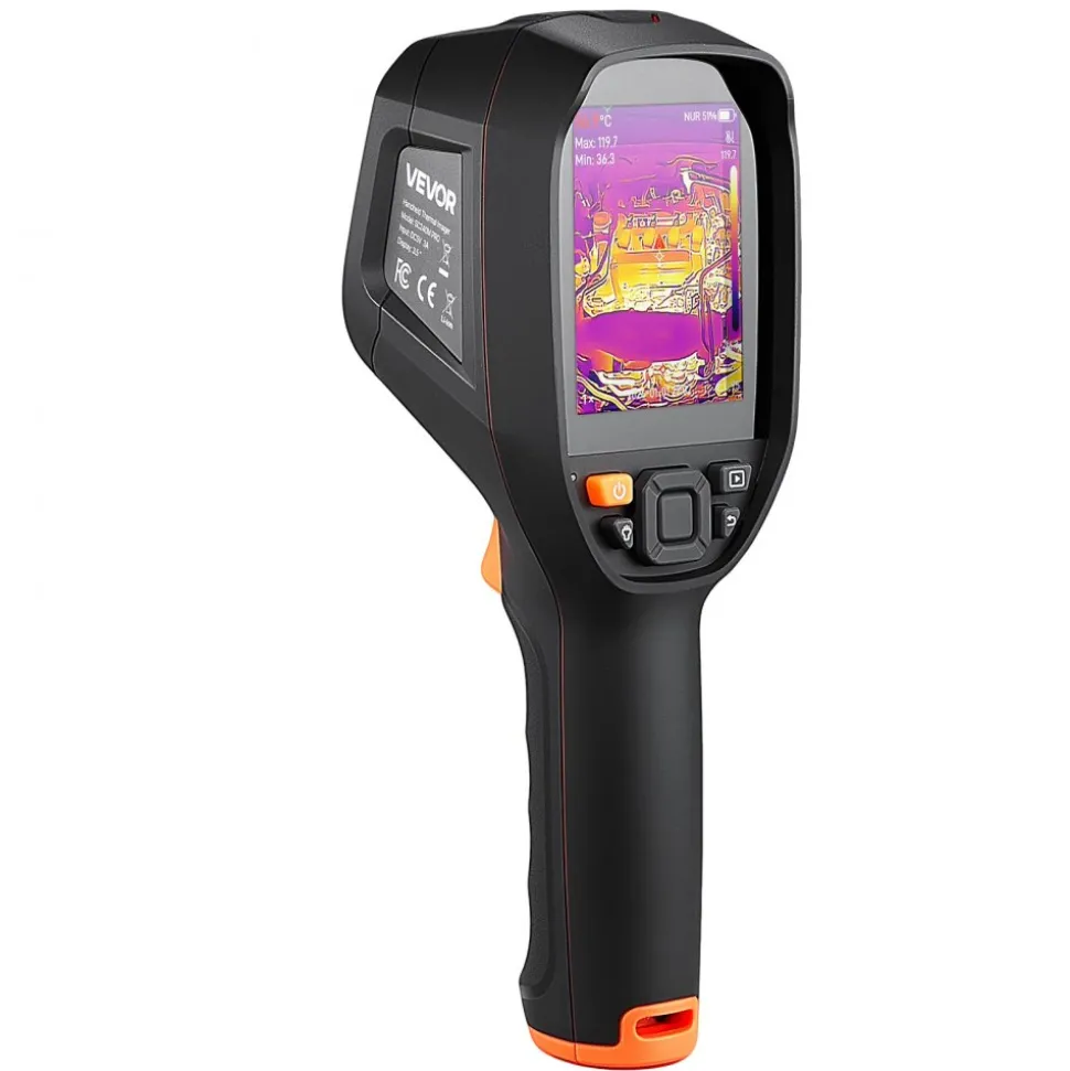 VEVOR Pro Thermal Imaging Camera, Upgraded 512 x 384 TISR Super Resolution, 3.45" LCD Infrared Thermal Imager with 2MP Visual Camera, 25HZ Refresh Rate, -4°F - 1022°F, 4 Image Modes & 7 Color Palettes