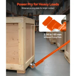 VEVOR Prylever Bar, 6600 lbs Weight Capacity, 56 Inch Carbon Steel Handle Lever Dolly, Pry Lever Bar with Wheels for Large Pallets, Heavy Items, Concrete Blocks, Heavy Duty Equipment Handling