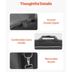 VEVOR PS5 Carrying Case, Travel Bag for Playstation 5 & PS5 Slim Waterproof Nylon, Soft Interior Lining & Padded Dividers for Extra Protection, Spacious Design with Carry Handle for Storage, Home