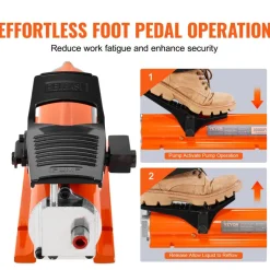 VEVOR 10,000PSI Air Hydraulic Pump, 0.18 Gal Reservoir, NPT 3/8 In Oil Outlet, NPT 1/4 In Inlet, Metal Shell Air Actuated Treadle Foot Pump, for Precision Industrial Machinery & Aerospace Equipment