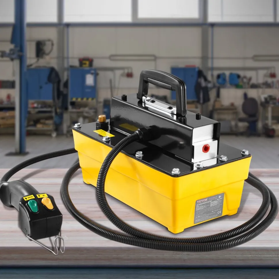 VEVOR 10,000PSI Air Hydraulic Pump, 0.42 Gal Reservoir, NPT 3/8 In Oil Outlet, NPT 1/4 In Inlet, Aluminum Shell Air Actuated Treadle Foot Pump, for Automobile Repair Frame Machine & Hydraulic Press