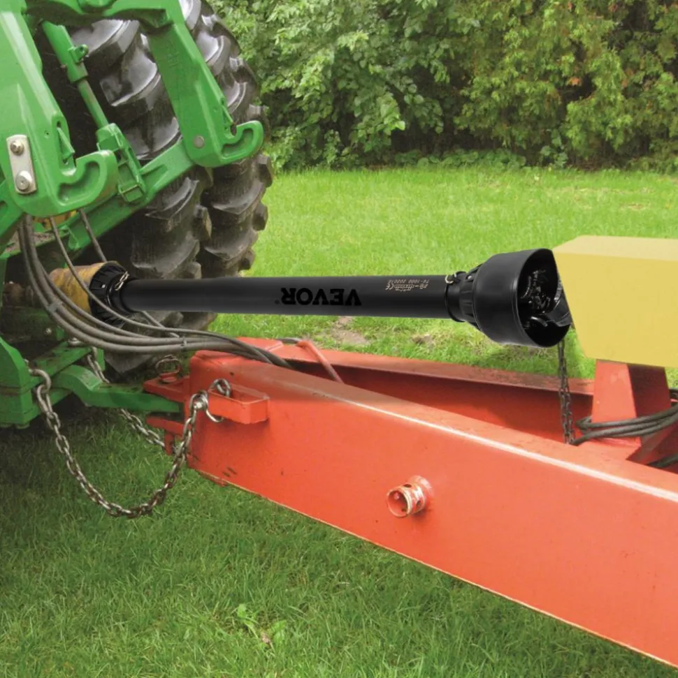 VEVOR PTO Shaft, 1-3/8" PTO Drive Shaft, 6 Spline Tractor, Round Implement Ends PTO Driveline Shaft, Series 4 Tractor PTO Shaft, 43"-61" Brush Hog PTO Shaft Black, for Finish Mower, Rotary Cutter