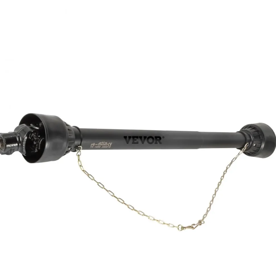 VEVOR PTO Shaft, 1-3/8" PTO Drive Shaft, 6 Spline Tractor, Round Implement Ends PTO Driveline Shaft, Series 4 Tractor PTO Shaft, 43"-61" Brush Hog PTO Shaft Black, for Finish Mower, Rotary Cutter