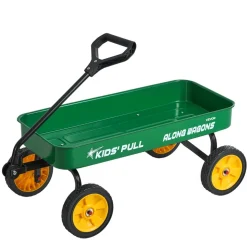 VEVOR Pull-Along Wagon for Kids, 39 inch Toddler Wagons, Supports up to 176 lbs, All-Terrain Wagons with Handle, Utility Wagon Cart Birthday Present for Kids Gardening Beach Camping, Green