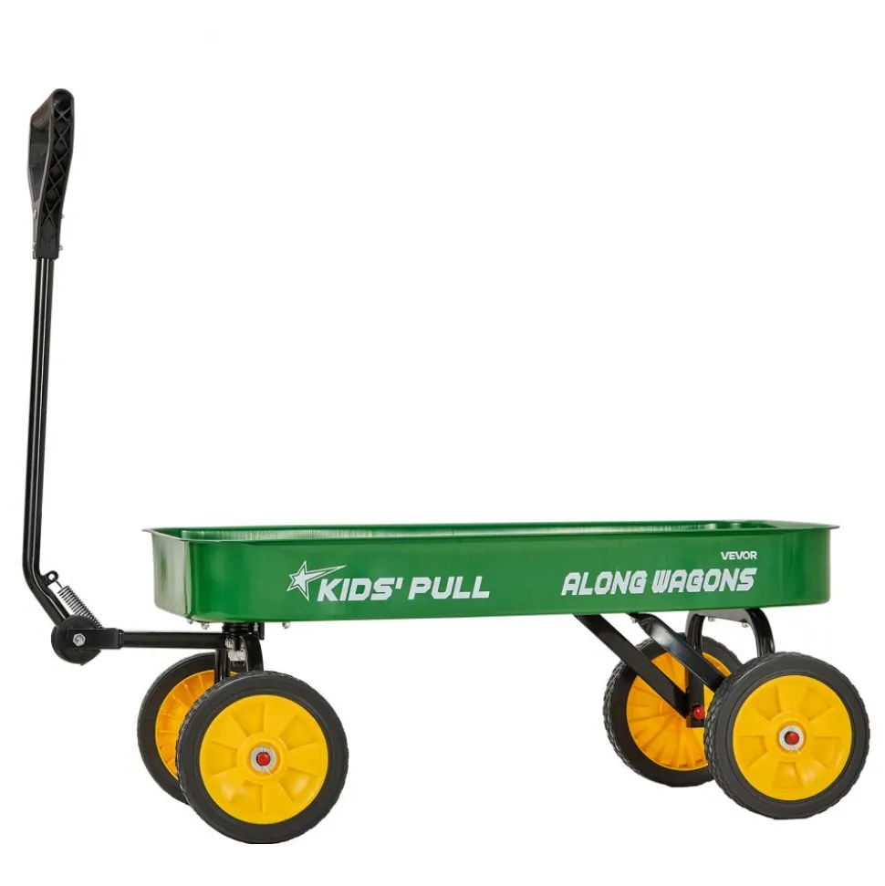 VEVOR Pull-Along Wagon for Kids, 39 inch Toddler Wagons, Supports up to 176 lbs, All-Terrain Wagons with Handle, Utility Wagon Cart Birthday Present for Kids Gardening Beach Camping, Green