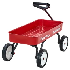 VEVOR Pull-Along Wagon for Kids, 39 in Toddler Wagons with Foldable Wooden Panel & Handle, Supports up to 551 lbs, 10