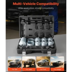 VEVOR Pull and Press Sleeve Kit, 36 PCS, Steel Bush Removal Insertion Sleeve Tools with Carrying Case, Compatible with LCV and HGV Engines, for Removing and Installing Bushings, Bearings, and Seals