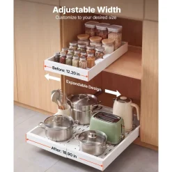 VEVOR Pull Out Cabinet Organizer, 4 Pack Expandable Width (12.2