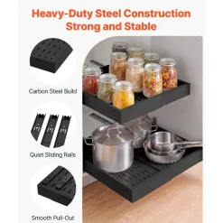 VEVOR Pull Out Cabinet Organizer, 2 Pack Expandable Width (12.2