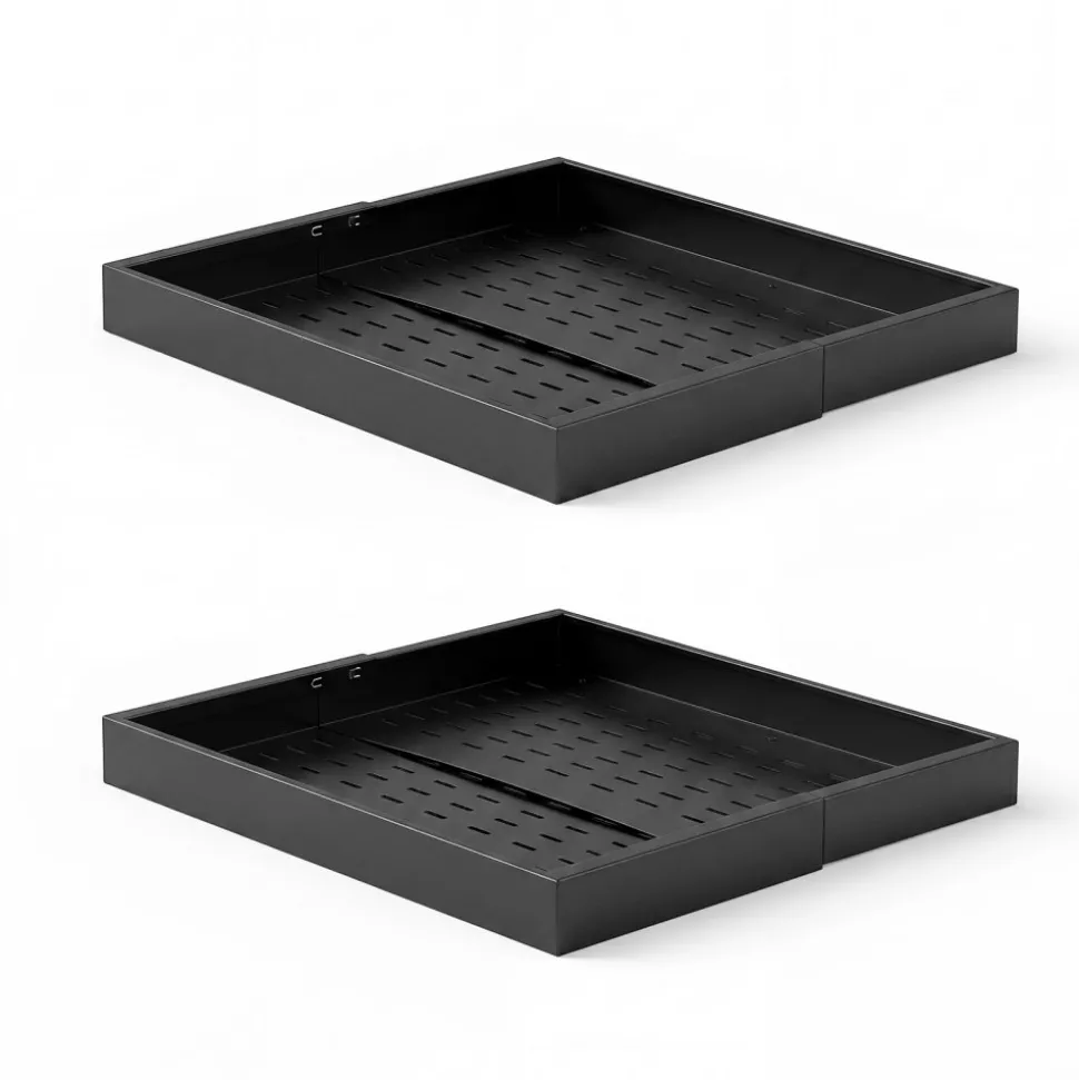 VEVOR Pull Out Cabinet Organizer, 4 Pack Expandable Width (12.2"-18.9"), 20.47" Deep Pull Out Drawers for Cabinets, Sliding Drawer for Kitchen Pantry Cabinet Organizer with Nano Adhesive Strips, Black