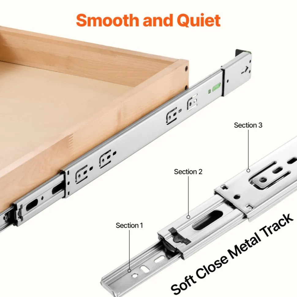 VEVOR Pull Out Cabinet Organizer, 17"W x 21"D Cabinet Drawer, Soft Close Slide out Shelf, Heavy-Duty Sliding Wood Drawer, Bottom and Side Assembly Base Cabinet Organization for Kitchen Pantry Bathroom
