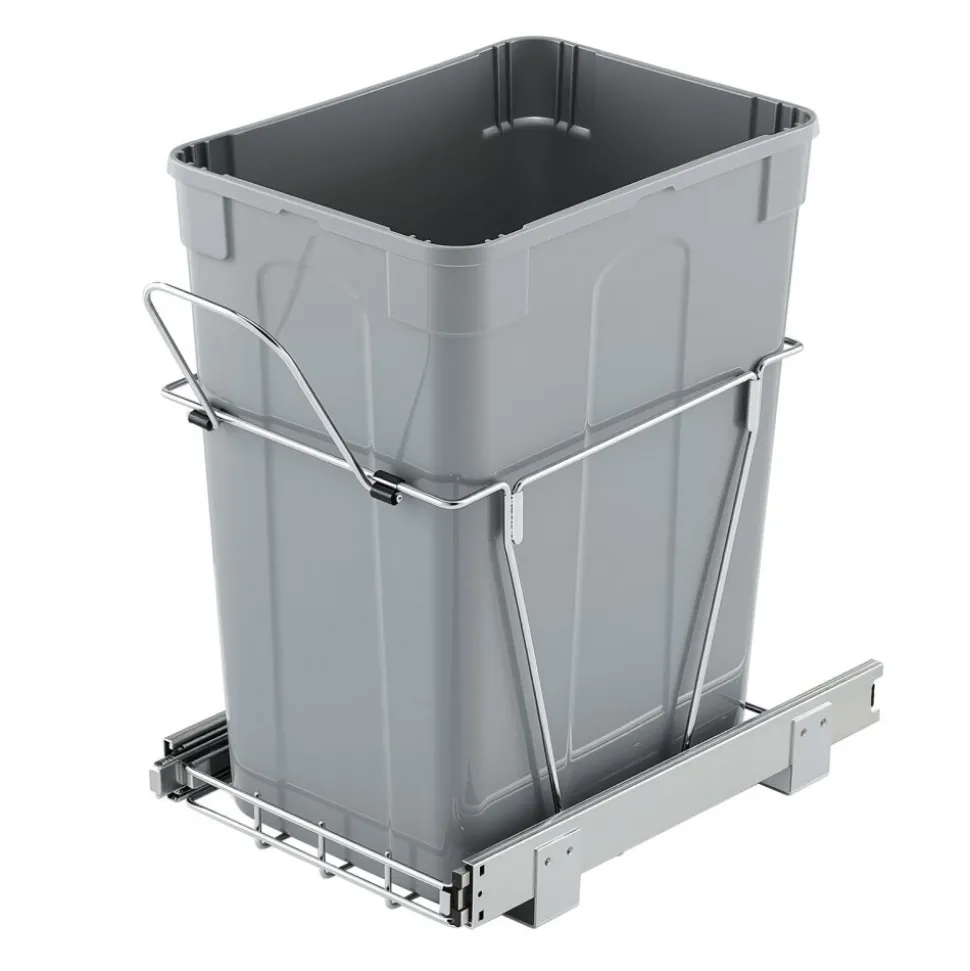 VEVOR Pullout Trash Can for Kitchen Cabinets, 35 QT Garbage Waste Recycling Bin, Under Mount Waste Container, with Heavy Duty Metal Full Extension Sliding System and Handle, for Sink, Under Counter