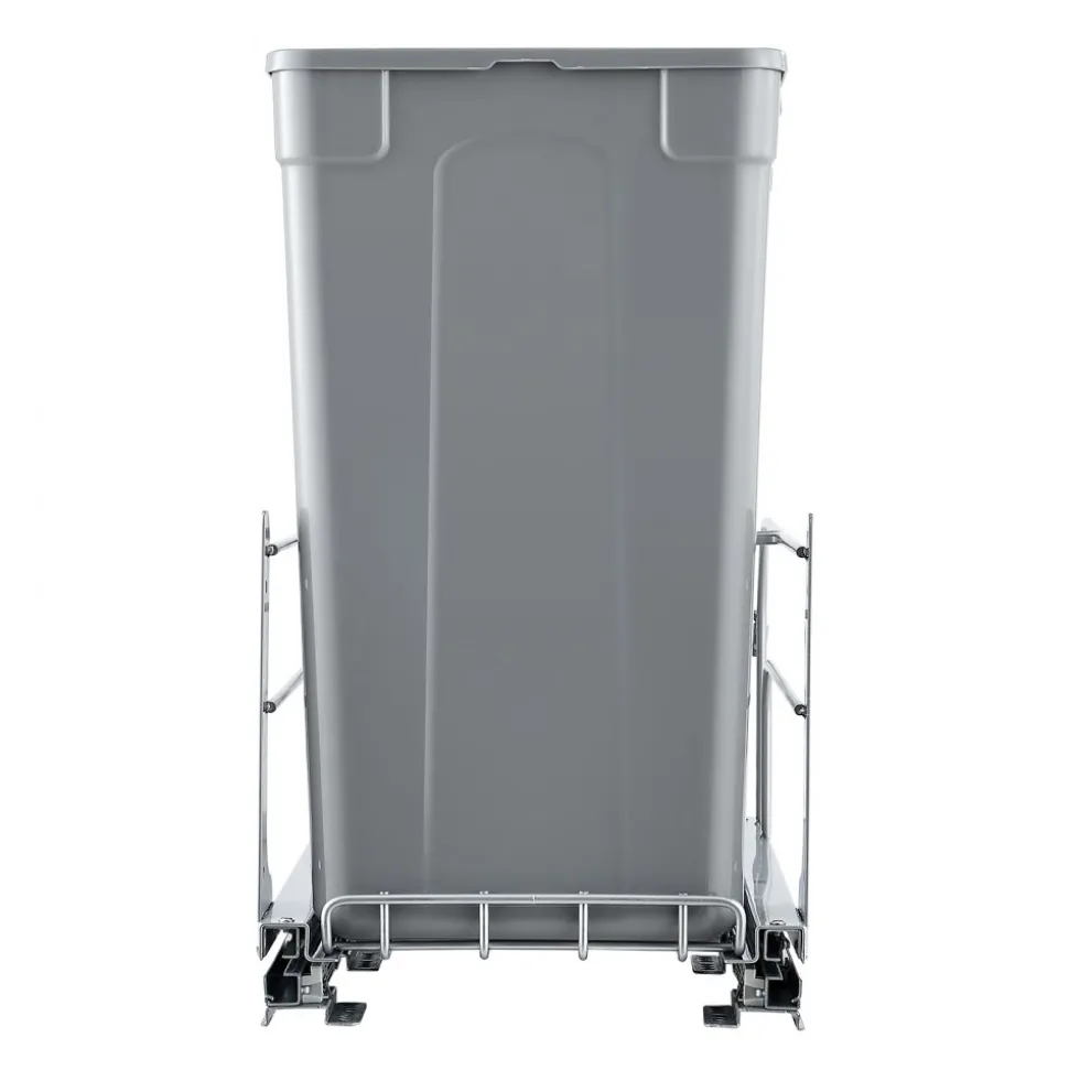 VEVOR Pull-Out Trash Can, 27 QT x2 Double Under Mount Kitchen Waste Container, Heavy Duty Garbage Recycling Bin with Door Kit and Soft Close Slide, for Kitchen Cabinet, Sink, Under Counter (Grey)