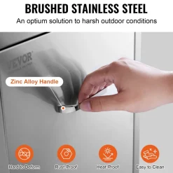 VEVOR Pull Out Trash Drawer 19.7W x 26.5H Inch Outdoor Kitchen Drawers Stainless Steel with Trash Bag Ring for BBQ Island or Grill Station