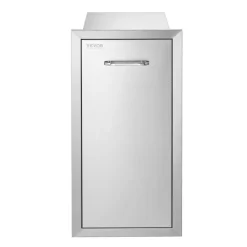 VEVOR Pull Out Trash Drawer 13.6Wx26Hx19.3D Inch Lower Sliding Rails Stainless Steel Roll Out Trash Bin Pull Out Tray Outdoor Kitchen Trash Drawer with Handle for BBQ Island Grill Station No Trash Can