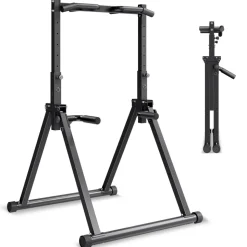 VEVOR Pull Up Bar, 330LBS Capacity Portable Pullup Bar Station, Pullup Bars Free Standing with Triangular Structure & Heavy-Duty Steel Tube, 9 Level Height Adjustment Gravity Fitness for Arms, Back