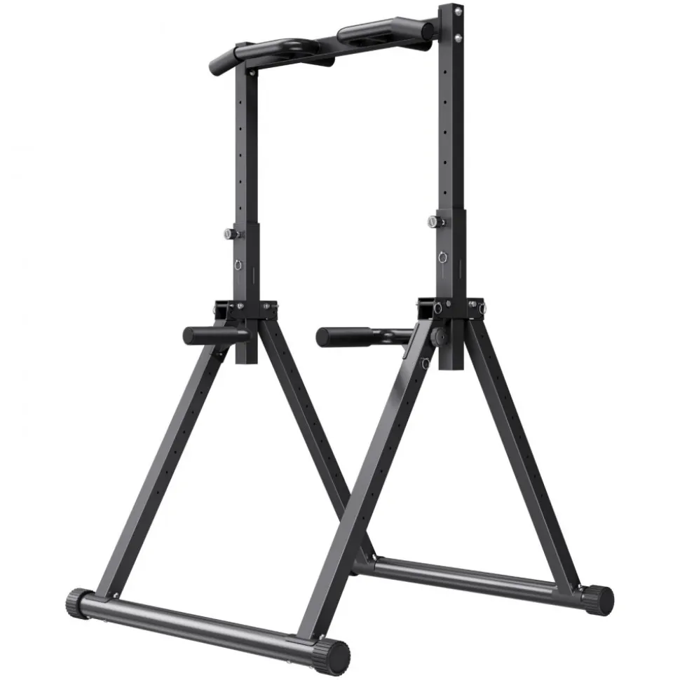VEVOR Pull Up Bar, 330LBS Capacity Portable Pullup Bar Station, Pullup Bars Free Standing with Triangular Structure & Heavy-Duty Steel Tube, 9 Level Height Adjustment Gravity Fitness for Arms, Back
