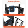 VEVOR Pull Up Bar, 330 LBS Power Tower Dip Station, Workout Dip Station with H-Shaped Stable Base & Back Pad, Adjustable 12 Level Height Free Standing Chin Up Bar for Back, 4-Level Adjustable Back Pad