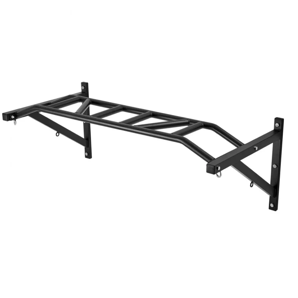 VEVOR Pull Up Bar, Multi-Grip Wall Mounted Pull Ups, 50 in Width Multifunctional Chin Up Training Station, Heavy Duty Steel Upper Body Workout Bars with Hangers, 440 lbs Weight Capacity, for Home Gym