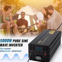 VEVOR Pure Sine Wave Inverter, 2500 Watt Power Inverter, DC 12V to AC 120V Car Inverter, with USB Port, LCD Display, and Remote Controller Power Converter, for RV Truck Car Solar System Travel Camping