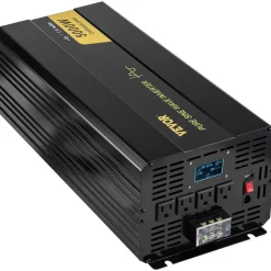 VEVOR Pure Sine Wave Inverter, 2500 Watt Power Inverter, DC 12V to AC 120V Car Inverter, with USB Port, LCD Display, and Remote Controller Power Converter, for RV Truck Car Solar System Travel Camping