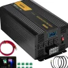 VEVOR Pure Sine Wave Inverter Charger, 2000W, DC 12V to AC 120V Power Inverter with LCD Display, Remote Control, Low Frequency, GFCI, for RV Camper Home, Compatible with 12V LiFePO4 Lithium Batteries