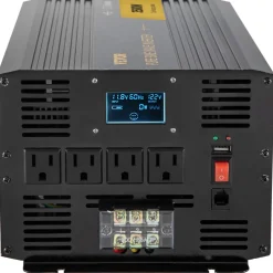 VEVOR Pure Sine Wave Inverter Charger, 2000W, DC 12V to AC 120V Power Inverter with LCD Display, Remote Control, Low Frequency, GFCI, for RV Camper Home, Compatible with 12V LiFePO4 Lithium Batteries