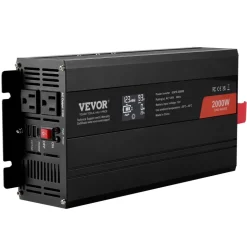 VEVOR Pure Sine Wave Inverter Charger, 5000 Watt, DC 24V to AC 120V Power Inverter with LCD Display, Remote Control, Solar Inverter for Off-Grid Solar RV Boat Home, Compatible with Various Batteries