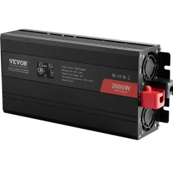 VEVOR Pure Sine Wave Inverter Charger, 5000 Watt, DC 24V to AC 120V Power Inverter with LCD Display, Remote Control, Solar Inverter for Off-Grid Solar RV Boat Home, Compatible with Various Batteries