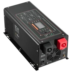 VEVOR Pure Sine Wave Inverter Charger, 2000 Watt, DC 12V to AC 120V Power Inverter with LCD Display, Remote Control, Solar Inverter for Off-Grid Solar RV Boat Home, Compatible with Various Batteries