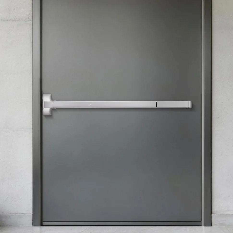 VEVOR Push Bar Panic Exit Device, 41" Stainless Steel Commercial Panic Bar for Exit Doors, Emergency Exit Door Hardware with Exterior Lever Handle and 6 Keys, for 41"-61" Wood or Metal Door, Silver