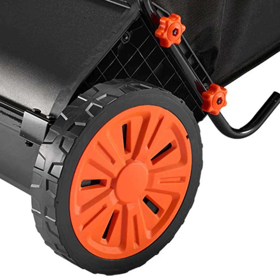 VEVOR Push Lawn Sweeper, 26 in Leaf & Grass Collector with 7 cu. ft. Hopper Bag, Adjustable Brush Height & Spinning Brushes, Heavy Duty Yard Sweeper with Rubber Wheels for Leaves Grass Cleanup